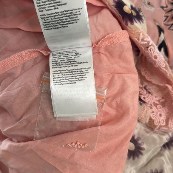 FARM Rio‎ Glam Tapestry Burgundy Lace Short Sleeve Maxi Dress Size Large - Picture 10 of 10